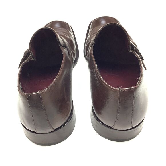 Giroux Italy Brown Leather Monk Strap Men Shoes 9.5 Square Toe Dress Formal main image 9